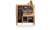 H&H - Messine - buffet haut 130 cm - 4-portes + 1-tiroir + 1-porte rabattante + 1-niche (LED+variateur)