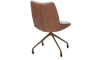 XOOON - Mats - eetkamerstoel - wielen - steelbrown - Pala cognac + Luton koper