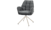 H&H - Ceylan - chaise à accoudoirs - piétement tubulaire crème - pivotante - confort ressorts - combi Calabria/Vada