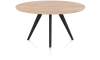 XOOON - Arvada - Minimalistisch design - eetkamertafel 140 cm - rond - massief eikenhout - 4 poot - zwart