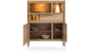 H&H - Cracovie - buffet haut 125 cm. - 2-portes + 1-tiroir + 1-porte rabattante + 2-niches (+ LED)