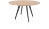 XOOON - Arvada - Minimalistisch design - eetkamertafel 140 cm - rond - massief eikenhout - 4 poot - grafiet