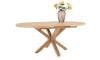 H&H - Bukavu - table à rallonge 150 (+ 40) x 130 cm - ovale - pied bois central