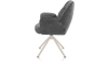 H&H - Ceylan - chaise à accoudoirs - piétement tubulaire crème - pivotante - confort ressorts - combi Calabria/Vada