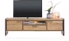 H&H - Brasilia - Industriel - buffet bas 210 cm - 2-portes + 1-tiroir + 1-niche (+ LED)