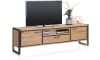 H&H - Brasilia - Industriel - buffet bas 210 cm - 2-portes + 1-tiroir + 1-niche (+ LED)