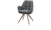 H&H - Ceylan - chaise à accoudoirs - piétement steelbrown - confort ressorts - combi Calabria/Vada