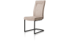 Henders & Hazel - Malene - Moderne - chaise - metal noir - pieds traineau rectangle avec poignee rectangle - tissu Nubucco