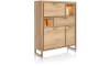 H&H - Cracovie - buffet haut 125 cm. - 2-portes + 1-tiroir + 1-porte rabattante + 2-niches (+ LED)