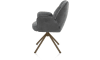 H&H - Ceylan - chaise à accoudoirs - piétement tubulaire steelbrown - pivotante - confort ressorts - combi Calabria/Vada