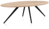 XOOON - Arvada - Minimalistisch design - eetkamertafel 220 x 110 cm - ellips - massief eikenhout - 4 poot - zwart