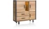 Happy@Home - Brooklyn - Industrieel - highboard 3-deuren + 2-laden + 2-niches (+ LED)