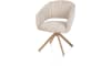 Henders & Hazel - ISLA - chaise à accoudoirs - pivotant - aspect chêne - tissu Valencia
