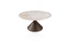 H&H - Brienne - table basse ronde 90 cm - steelbrown - plateau céramique