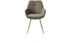 XOOON - Odin - Armlehnstuhl - Metall Gestell RAL 7034 - Graugrün - Stoff Vada Mossgrün