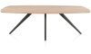 XOOON - Arvada - Minimalistisch design - eetkamertafel 220 x 110 cm - ovaal - massief eikenhout - 4 poot - grafiet