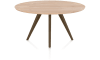 XOOON - Arvada - Minimalistisch design - eetkamertafel 140 cm - rond - massief eikenhout - 4 poot - steelbrown