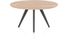 XOOON - Arvada - Minimalistisch design - eetkamertafel 140 cm - rond - massief eikenhout - 4 poot - grafiet