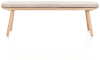 XOOON - Niora - bank 160x43cm - massief eiken - houten pootjes - inclusief kussen