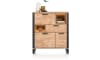 Happy@Home - Perth - Natuurlijk - highboard 120 cm - 2-deuren + 1-lade + 1-klep + 2-niches (+ LED)