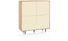 Henders & Hazel - Caserta - Highboard, 125 cm breit, 4 Türen, Eichenfurnier/Lack