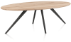XOOON - Arvada - Minimalistisch design - eetkamertafel 220 x 110 cm - ellips - massief eikenhout - 4 poot - grafiet