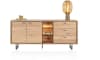 H&H - Jakarta - Buffet 190 cm, 2 portes, 3 tiroirs, 3 compartiments ouverts avec LED