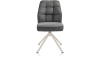 H&H - Ceylan - chaise - piétement tubulaire crème - pivotante - confort ressorts - tissu Calabria