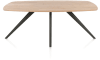 XOOON - Arvada - Minimalistisch design - eetkamertafel 190 x 100 cm - ovaal - massief eikenhout - 4 poot - grafiet