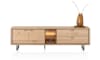 Henders and Hazel - Mogan - Lowboard 220 cm, 2 deuren, 2 laden, 2 openvakken incl. LED
