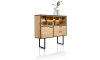 XOOON - Belo - Industrie - Highboard 140 cm - 1-Tür + 2-Laden + 7-Nischen (+ LED)