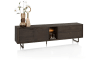 H&H - Jakarta - Lowboard 220 cm, 2 portes, 2 tiroirs, 2 compartiments ouverts avec L