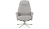 XOOON - Tonale - Relax-Sessel + Hocker - silk grey Fuß - Stoff Vada Kiesel
