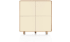 Henders & Hazel - Caserta - Highboard, 125 cm breit, 4 Türen, Eichenfurnier/Lack
