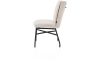 H&H - Elis - Moderne - chaise-cadre en métal 4-pieds - ressorts ensachés-poignée Livigno crème +accent Calabria crème