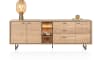 H&H - Jakarta - Buffet 230 cm 3 portes, 3 tiroirs, 3 compartiments ouverts avec LED