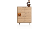 H&H - Jakarta - Buffet haut, 115 cm de large, 4 portes, 1 tiroir, 1 compartiment ouvert avec LED