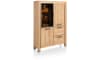 H&H - Messine - armoire 120 cm - 1-porte en verre + 2-portes + 2-tiroirs (+ LED)