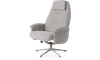 XOOON - Tonale - Relax-Sessel + Hocker - silk grey Fuß - Stoff Vada Kiesel