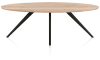 XOOON - Arvada - Minimalistisch design - eetkamertafel 220 x 110 cm - ellips - massief eikenhout - 4 poot - zwart