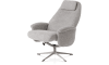 XOOON - Tonale - Relax-Sessel + Hocker - silk grey Fuß - Stoff Vada Kiesel