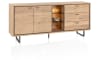 H&H - Jakarta - Buffet 190 cm, 2 portes, 3 tiroirs, 3 compartiments ouverts avec LED