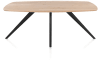 XOOON - Arvada - Minimalistisch design - eetkamertafel 190 x 100 cm - ovaal - massief eikenhout - 4 poot - zwart