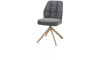 H&H - Ceylan - chaise - piétement aspect chêne - pivotante - confort ressorts - combi Calabria/Vada
