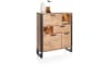 Happy@Home - Perth - Natuurlijk - highboard 120 cm - 2-deuren + 1-lade + 1-klep + 2-niches (+ LED)
