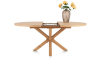 H&H - Bukavu - table à rallonge 150 (+ 40) x 130 cm - ovale - pied bois central