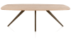 XOOON - Arvada - Minimalistisch design - eetkamertafel 220 x 110 cm - ovaal - massief eikenhout - 4 poot - steelbrown