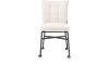H&H - Elis - Moderne - chaise-cadre en métal+roulettes-ressorts ensachés-poignée Livigno crème +accent Calabria crème