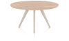 XOOON - Arvada - Minimalistisch design - eetkamertafel 140 cm - rond - massief eikenhout - 4 poot - crème