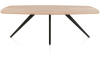 XOOON - Arvada - Minimalistisch design - eetkamertafel 220 x 110 cm - ovaal - massief eikenhout - 4 poot - zwart